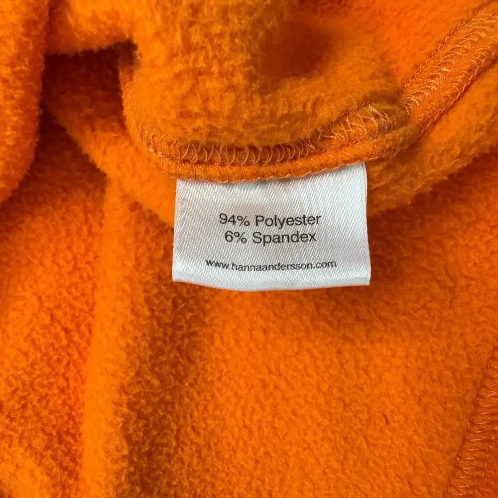 HANNA ANDERSSON Orange Fleece 1/4 Zip Pullover Sweatshirt Size 8 130 Kids Unisex